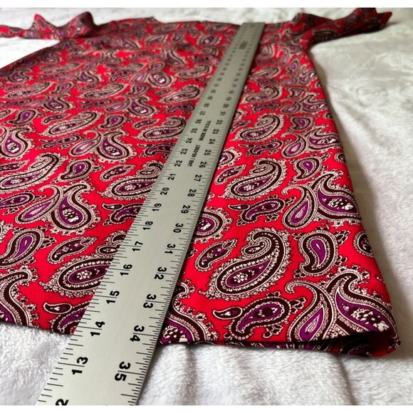 Banana Republic Womens Paisley Print Shift Dress Size 6 Red/Purple Short Sleeve - Picture 9 of 11
